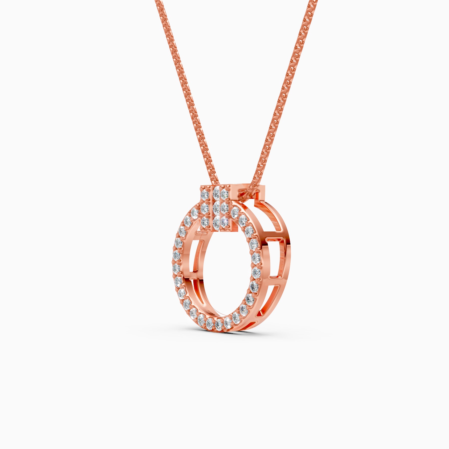 Stylish Circle Lab Grown Diamond Pendant
